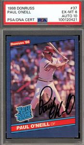 Paul O'Neill Gem Mint 10 PSA DNA Signed 1986 Donruss Rookie Autograph Latest Collections