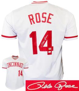Pete Rose signed Cincinnati White TB Custom Stitched Baseball Jersey XL- JSA Free Shipping