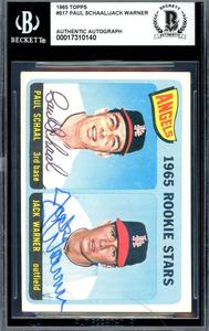Paul Schaal Jack Warner Beckett BAS Signed 1965 Topps Rookie Autograph Free Shipping Fashionable