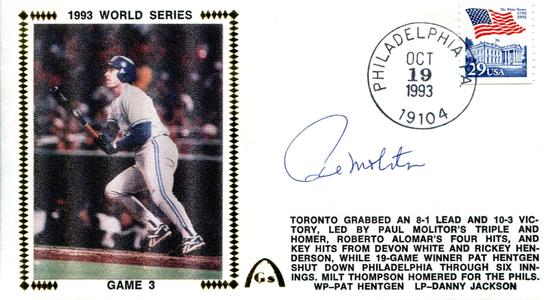 Paul Molitor Autographed First Day Cover (JSA) Cheapest