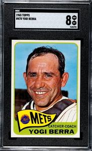 Yogi Berra 1965 Topps Card #470- SGC Graded 8 NM-MT -(New York Mets/Yankees/HOF) Cheap Pice Buy Discount