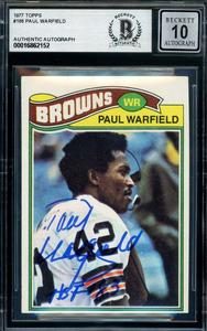 Paul Warfield Gem Mint 10 Beckett BAS Signed 1977 Topps Autograph Discount Collections