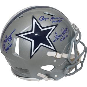 Pearson/Staubach/Dorsett Signed Dallas Cowboys Pro Helmet HOF Beckett 43392 Sale Best Sale