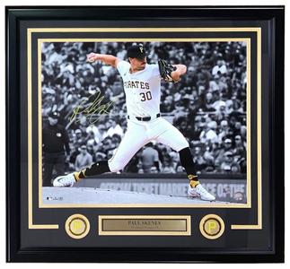 Paul Skenes Signed Framed 16x20 Pittsburgh Pirates Photo MLB Hologram 56167 Fake Cheap Online