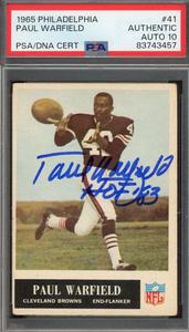 Paul Warfield Gem Mint 10 PSA DNA Signed 1965 Philadelphia Rookie Autograph Deals Cheap Online