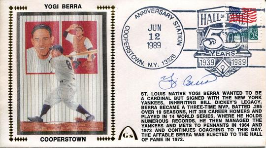 Yogi Berra Autographed Gateway First Day Cover (JSA) Free Shipping Low Shipping