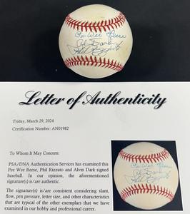 Pee Wee Reese Phil Rizzuto Al Dark Signed NL Baseball NY Shortstops Auto PSA HOF Explore Cheap Pice