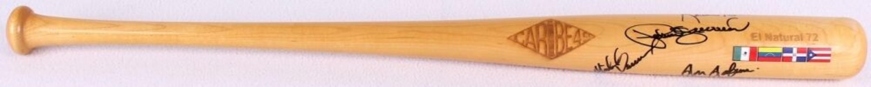 PEDRO GUERRERO MIKE DEVEREAUX RON ROBINSON & KEVIN BASS SIGNED FELLER MUSEUM BAT Cheapest Pice Sale Online