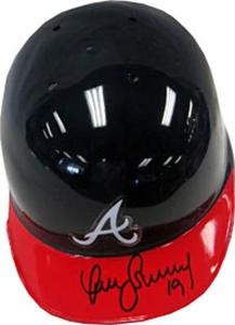 Yunel Escobar Autographed / Signed Atlanta Braves Mini Helmet Footlocker Pictures