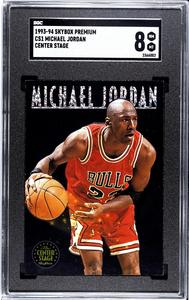Michael Jordan 1993-94 Skybox Premium Center Stage Card #CS1- SGC Graded 8 NM-MT Deals