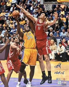Yao Ming Autographed Houston Rockets Blocking Shaq 16x20 Photo HOF 16 TRISTAR Cheap Sale 2025 Newest