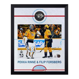 Pekka Rinne & Filip Forsberg Dual Signed Nashville Graphic Rink 19x23 Frame Outlet Manchester