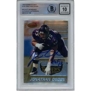 Jonathan Ogden Autographed 1996 Bowman's Best 10 Auto Trading Card Beckett 47707 Outlet Newest