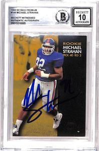 Michael Strahan Signed 1993 Skybox #144 Card 10 Auto Beckett 42727 Discount 2025 Newest