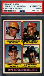 Johnson Manuel PSA DNA Coa Signed 1976 Topps Autograph Huge Surprise Cheap Pice