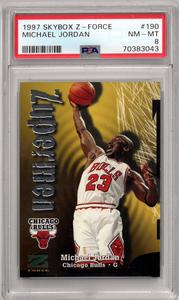 Michael Jordan 1997-98 Skybox Z-Force Zupermen Card #190- PSA Graded 8 NM-MT Buy Cheap The Cheapest