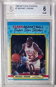 Michael Jordan 1988-89 Fleer Stickers/Card #7- Beckett/BGS Graded 6 EX-MT Shipping Outlet Store Online