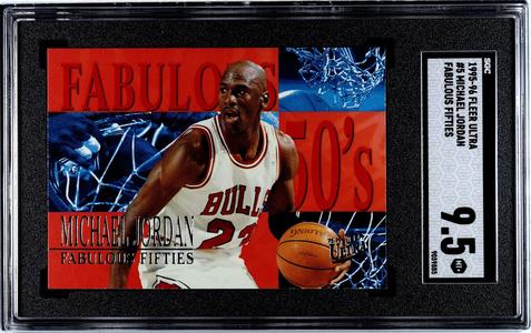 Michael Jordan 1995-96 Fleer Ultra Fabulous Fifties Card #5-SGC Graded 9.5 Mint Fast Delivery Cheap Online