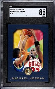 Michael Jordan 1995-96 Skybox E-XL Blue Card #10- SGC Graded 8 NM-MT Excellent Online
