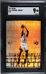 Michael Jordan 1997-98 UD3 Card #MJ3-2-SGC Graded 9 Mint (Chicago Bulls/HOF) Real For Sale