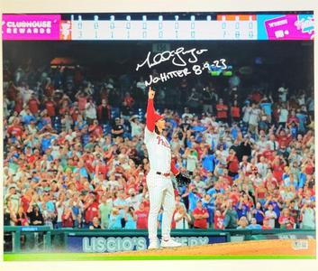 Michael Lorenzen signed "No Hitter 8-9-23" 16x20 Photo auto BAS Beckett Witness Sale Footlocker