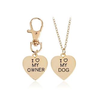 2pc "I love my dog", "I love my owner" necklace set Discount 2025 Newest