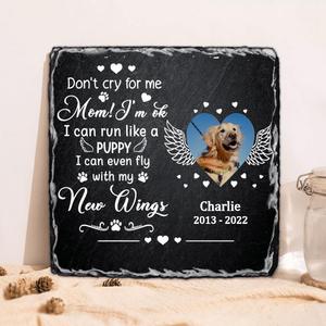 Custom Dog Photo Square Lithograph - Memorial Gift Idea For Dog Lover - Don't Cry For Me, Mom! I'm Ok Find Great Online