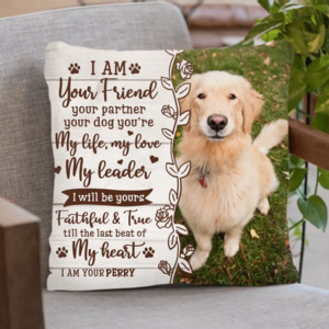 Custom Memorial Dog Pillow Cover/Quilt/Single Layer Fleece Blanket - Upload Photo- Memorial Gift Idea for Dog Owners - I Am Your Friend Your Partner Your Dog Official Site Sale Online