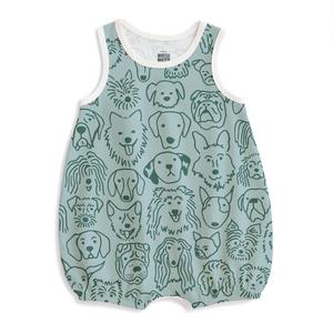 Bubble Romper - Dogs Pale Blue Sale 2025