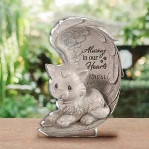 Always On Our Hearts - Custom Personalized Cat Memorial Acrylic Plaque - Gift Idea For Cat Owner - Custom Name & Year Huge Surprise Cheap Online