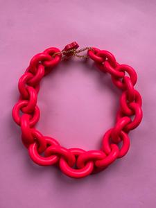 Collar Eslabón Fucsia Neón Free Shipping With Paypal