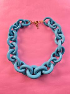 Collar Eslabón Celeste Small Clearance Amazon