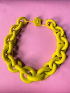 Collar Eslabón Amarillo Fluor Clearance Store For Sale