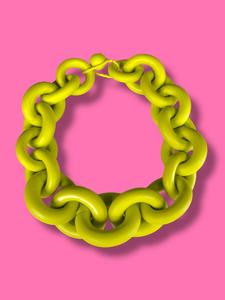 Collar Eslabón Amarillo Fluor Outlet Huge Surprise
