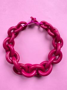 Collar Eslabón Fucsia Corto Cheap Sale With Mastercard