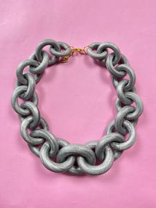 Collar Eslabón Silver Glitter Discount For Cheap