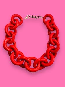 Collar Eslabón Rojo Deals Cheap Pice