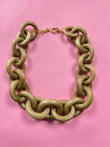 Collar Eslabón Golden Glitter 2025 New