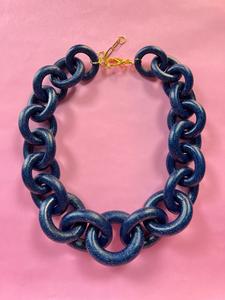 Collar Eslabón Azul Glitter Buy Cheap Websites