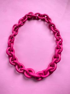 Collar Eslabón Largo Fucsia Cheap Pice