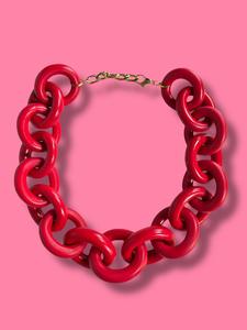 Collar Eslabón Rojo Clearance High Quality