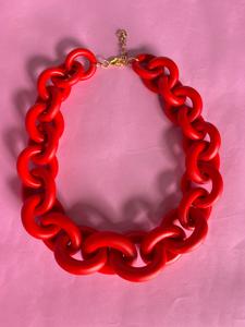 Collar Eslabón Rojo Slim Outlet Best Pices