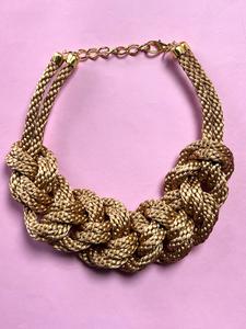 Collar Trenzado Beige Discount Best