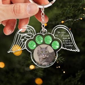 Custom Personalized Memorial Acrylic Keychain - Memorial Gift Idea For Pet Lover - You Were My Favorite Hello And My Hardest Goodbye Cost Cheap Online