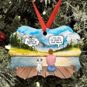 Custom Personalized Memorial Pet Mom Rectangle Ornament - Woman With Upto 5 Pets - Best Gift For Pet Lover - It's So Hard To Say Goodbye Official Site For Sale