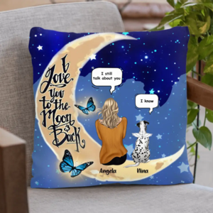 Custom Personalized Memorial Pet Pillow Cover - Up to 4 Pets - Best Gift For Dog/Cat Lover - I Love You To The Moon & Back Discount Fashionable