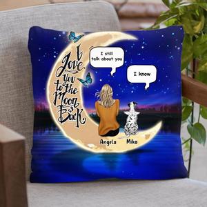 Custom Personalized Memorial Pet Pillow Cover - Upto 4 Pets - Best Gift For Dog/Cat Lover - I Love You To The Moon & Back 2025 Cheap Pice