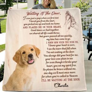 Custom Personalized Memorial Pet Photo Quilt/Fleece Blanket/Pillow Cover - Gift Idea For Dog/Cat Lovers - Waiting At The Door Discount Latest Collections