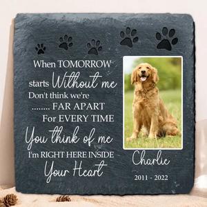 Custom Photo Pet Loss Square Lithograph - Remembrance Stones Gift Idea For Dog/ Cat Lover - I'm Right Here Inside Your Heart Outlet 2025