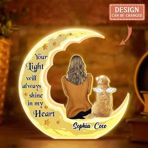 Custom Personalized Memorial Pet Moon Light Box - Memorial Gift Idea For Dog/ Cat/ Rabbit Lover - Your Light Will Always Shine In My Heart Geniue Stockist Cheap Pice